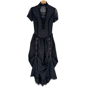 Banned Apparel Gothic Lace Corset Dress Size Small Black Steampunk Victorian